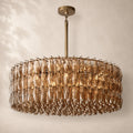 Chivara Amber Glass Round Chandelier 47"