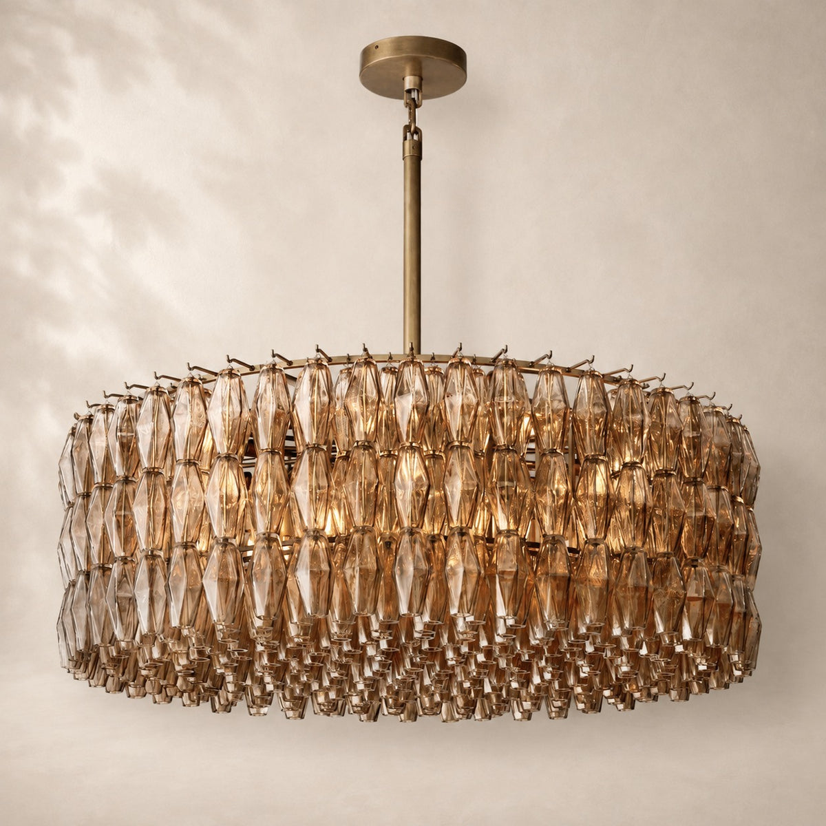 Chivara Amber Glass Round Chandelier 47"