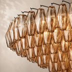 Chivara Amber Glass Tiered Round Chandelier 37"