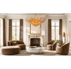 Chivara Amber Glass Tiered Round Chandelier 37"
