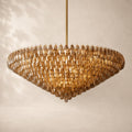 Chivara Amber Glass Tiered Round Chandelier 62"