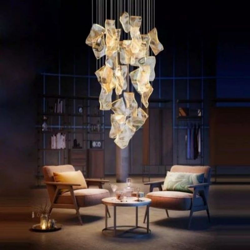 Flame Cluster Round Chandelier
