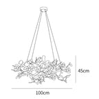 Noir Ceramic Bloom Round Branch Chandelier