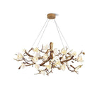Noir Ceramic Bloom Round Branch Chandelier