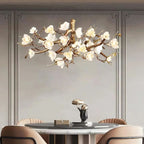 Noir Ceramic Bloom Round Branch Chandelier