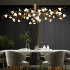 Noir Ceramic Bloom Round Branch Chandelier