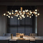 Noir Ceramic Bloom Round Branch Chandelier