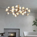 Noir Ceramic Bloom Round Branch Chandelier