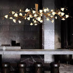 Noir Ceramic Bloom Round Branch Chandelier