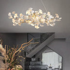 Ceramic Ginkgo Leaf Linear Branch Chandelier A