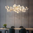 Ceramic Ginkgo Leaf Linear Branch Chandelier A