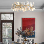 Ceramic Ginkgo Leaf Circle Branch Chandelier