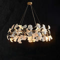 Ceramic Ginkgo Leaf Circle Branch Chandelier