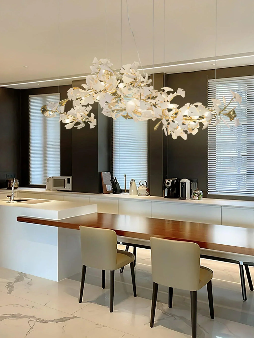 Ceramic Gingko Chandelier B - ebuylight