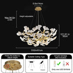 Modern Ceramic Ginkgo Leaf  Branch Chandelier