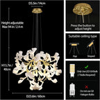 Modern Ceramic Ginkgo Leaf  Branch Chandelier