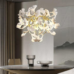 Modern Ceramic Ginkgo Leaf  Branch Chandelier