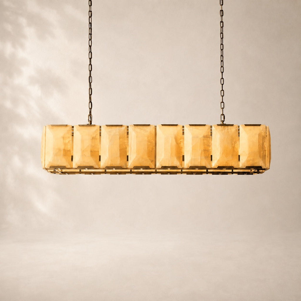 Harland Calcite Rectangular Chandelier 54"