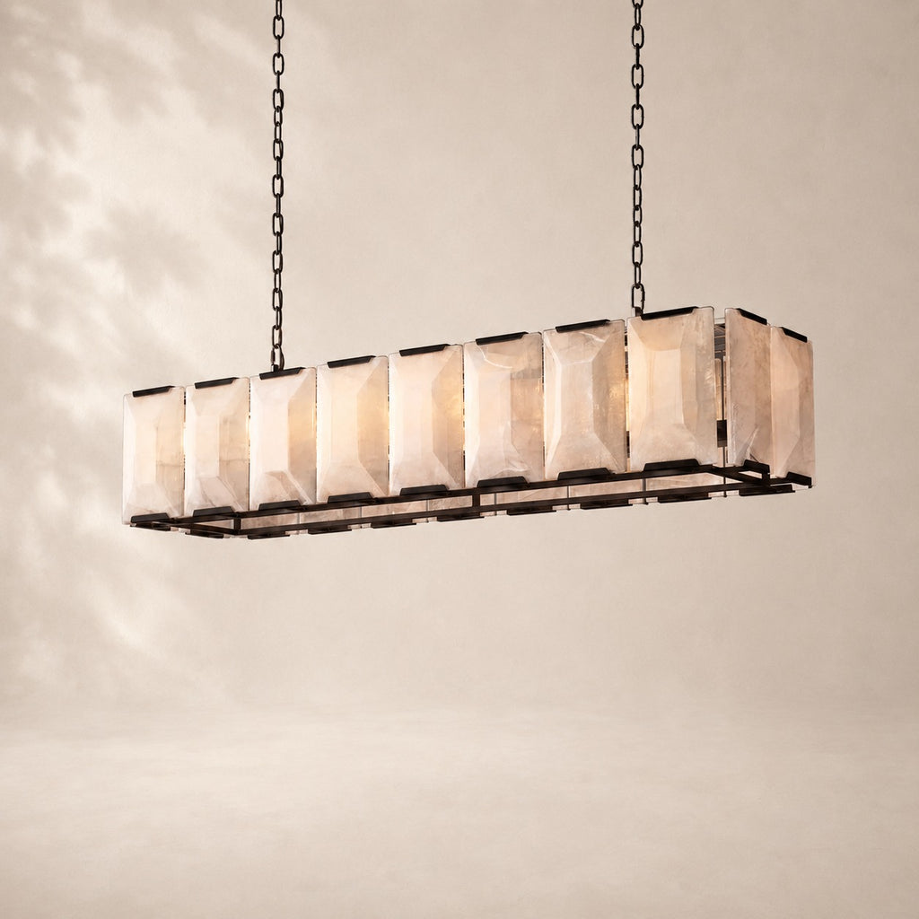 Harland Calcite Rectangular Chandelier 54"