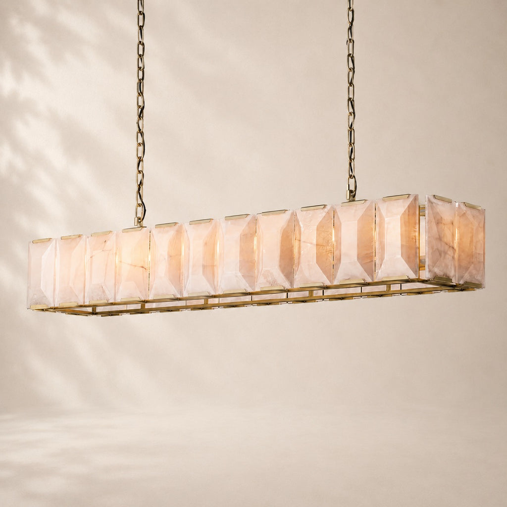 Harland Calcite Rectangular Chandelier 74"