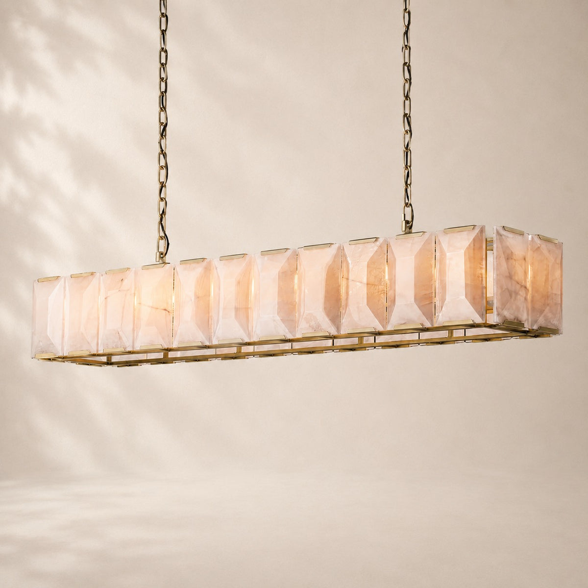 Harland Calcite Rectangular Chandelier 74"