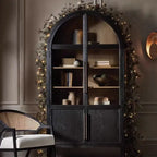 Hatton Glass-Door Oak Cabinet | Modern Farmhouse Design