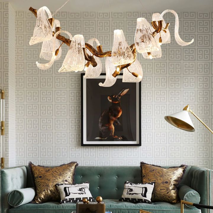 Lucas Glass Wings Branch Chandelier