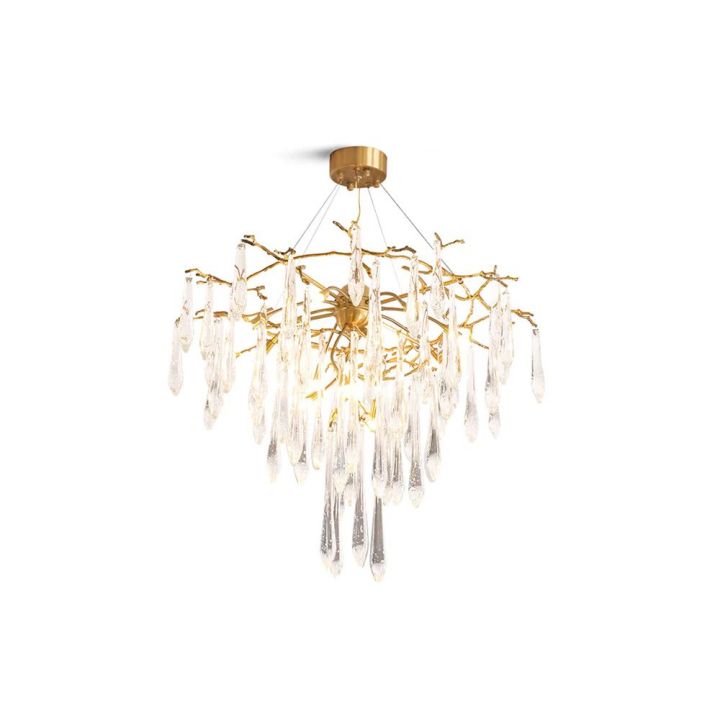 Ice drop Crystal Luxury Round Branch Chandelier