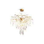 Ice drop Crystal Luxury Round Branch Chandelier