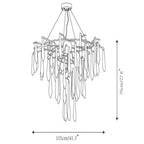 Ice drop Crystal Luxury Round Branch Chandelier