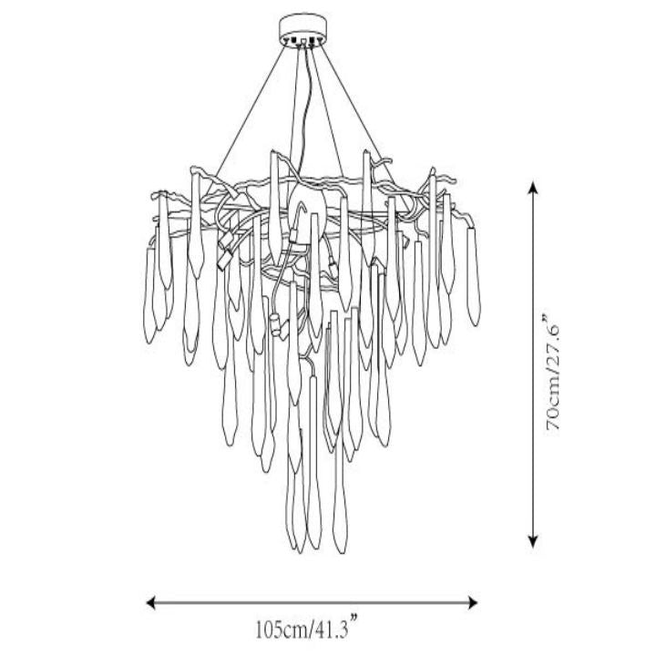 Ice drop Crystal Luxury Round Branch Chandelier
