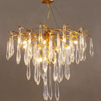 Ice drop Crystal Luxury Round Branch Chandelier