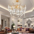 Ice drop Crystal Luxury Round Branch Chandelier