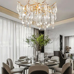 Ice drop Crystal Luxury Round Branch Chandelier
