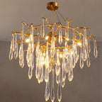 Ice drop Crystal Luxury Round Branch Chandelier