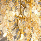 Glass Leaves Branch Chandelier