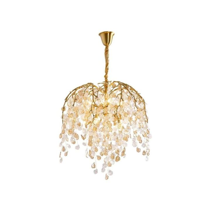 Glass Leaves Branch Chandelier