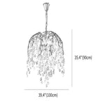 Glass Leaves Branch Chandelier