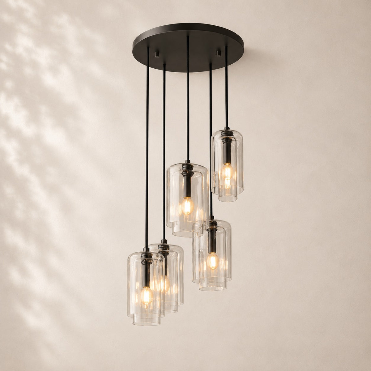 Lacelle Glass Cluster Chandelier 18"