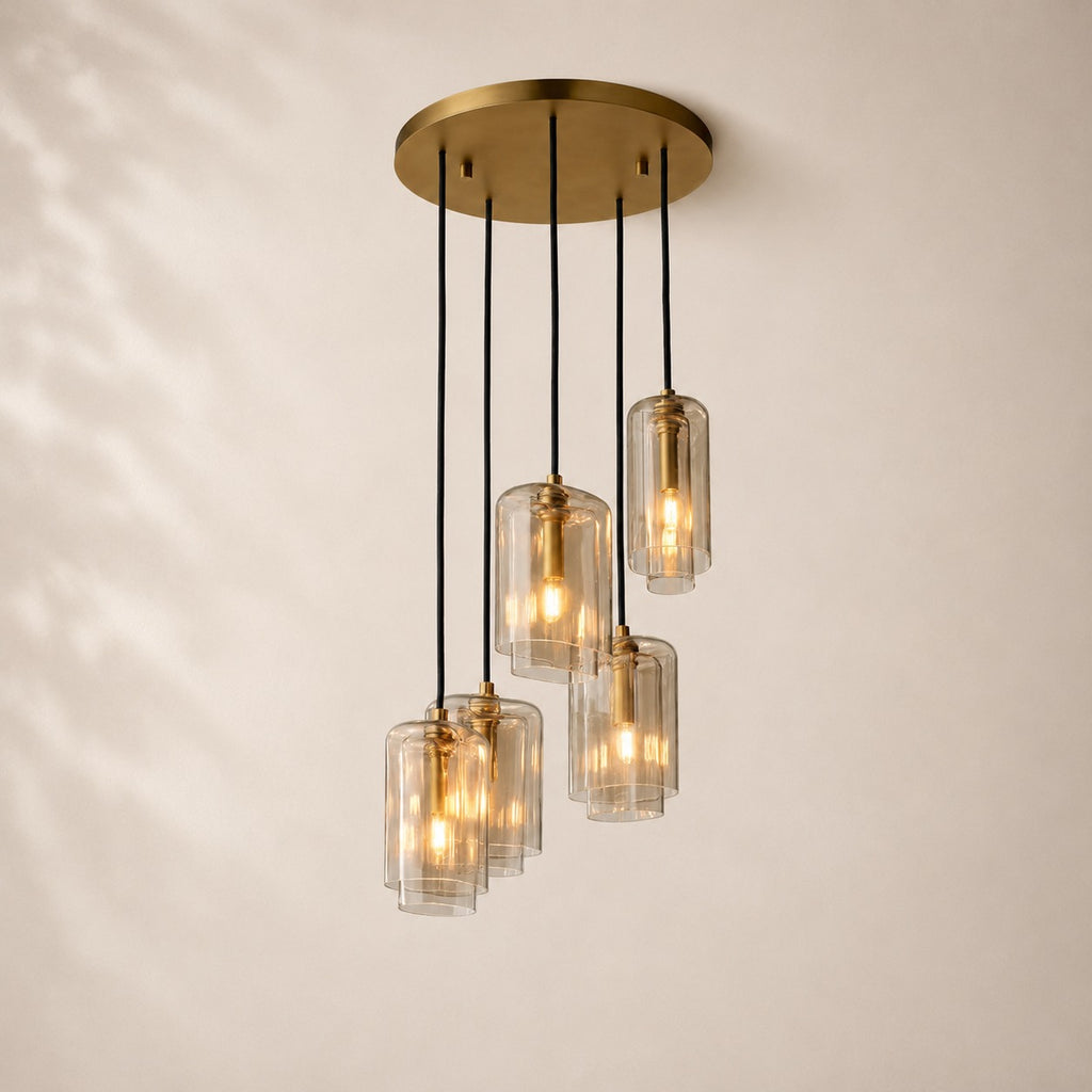 Lacelle Glass Cluster Chandelier 18"
