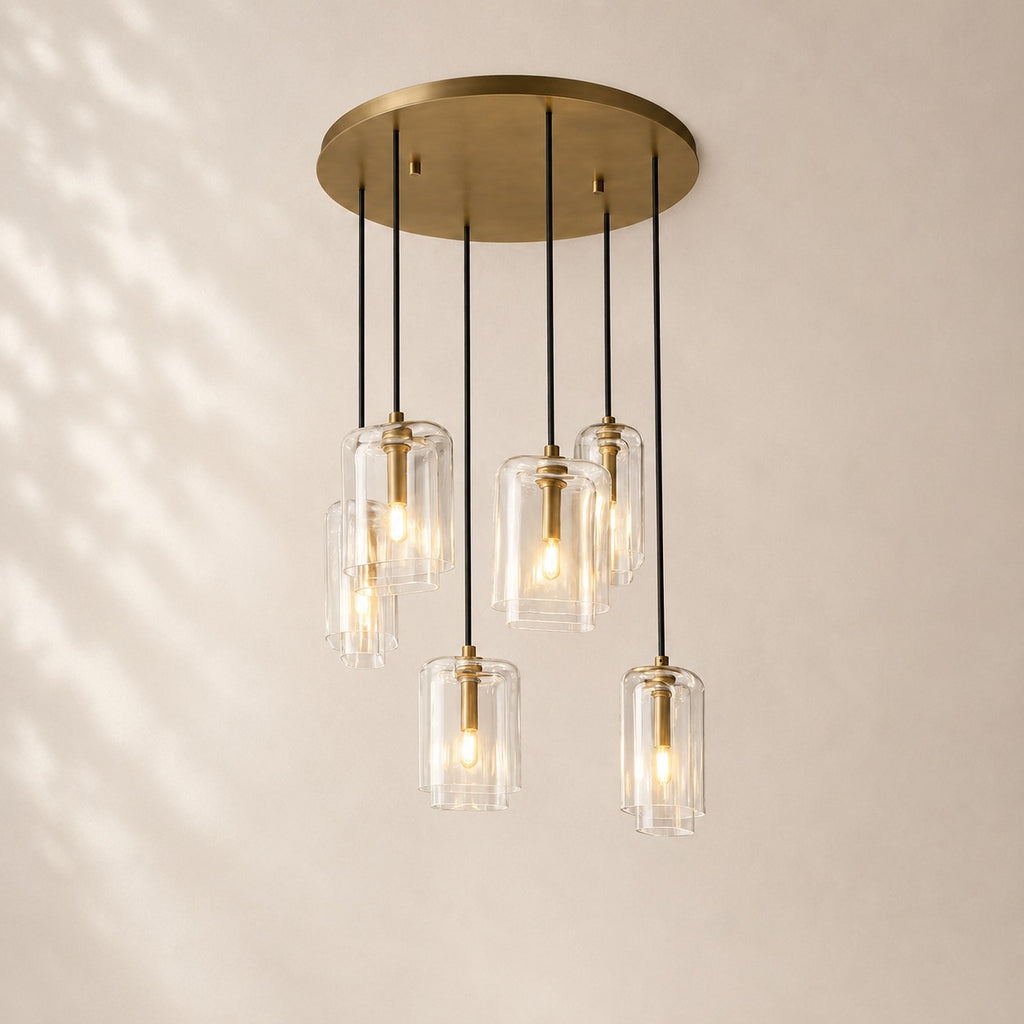 Lacelle Glass Cluster Chandelier 24"