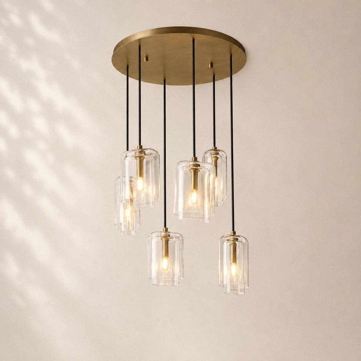 Lacelle Glass Cluster Chandelier 24"