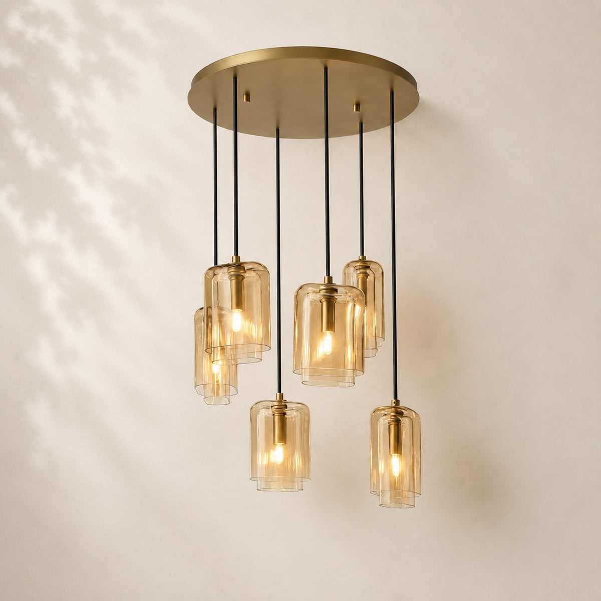 Lacelle Glass Cluster Chandelier 24"