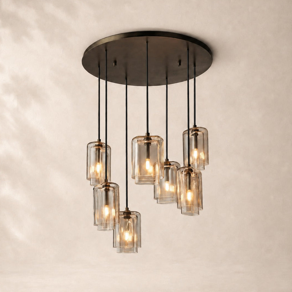 Lacelle Glass Cluster Chandelier 30"