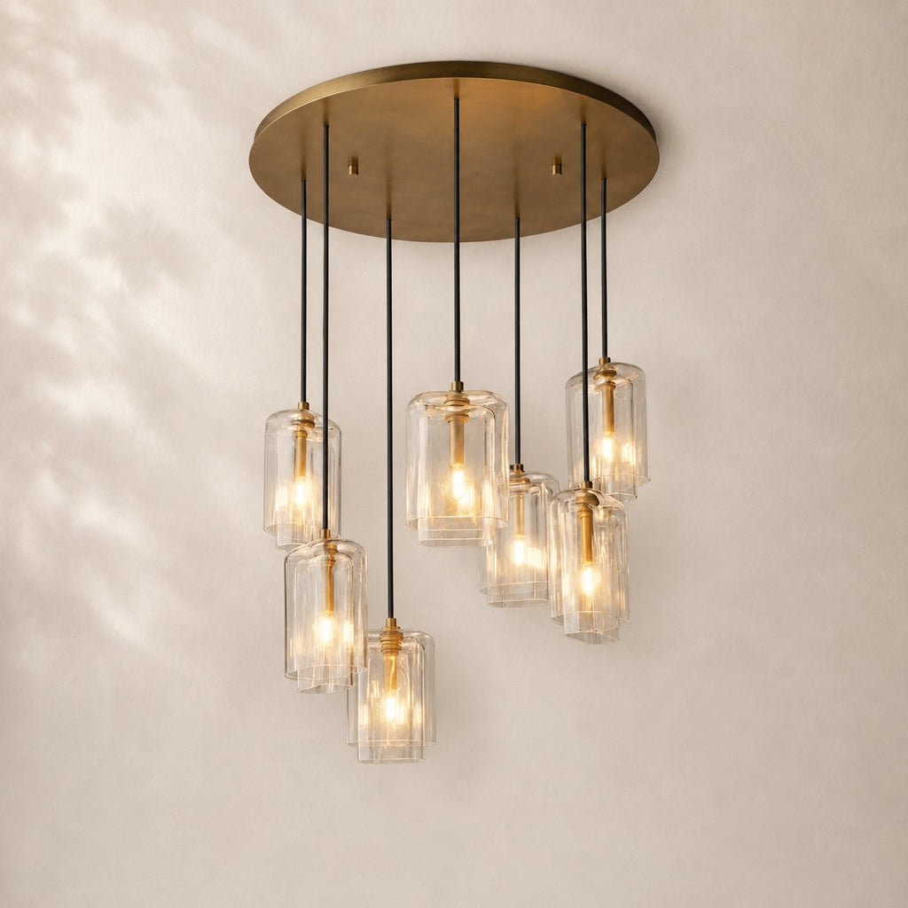 Lacelle Glass Cluster Chandelier 30"