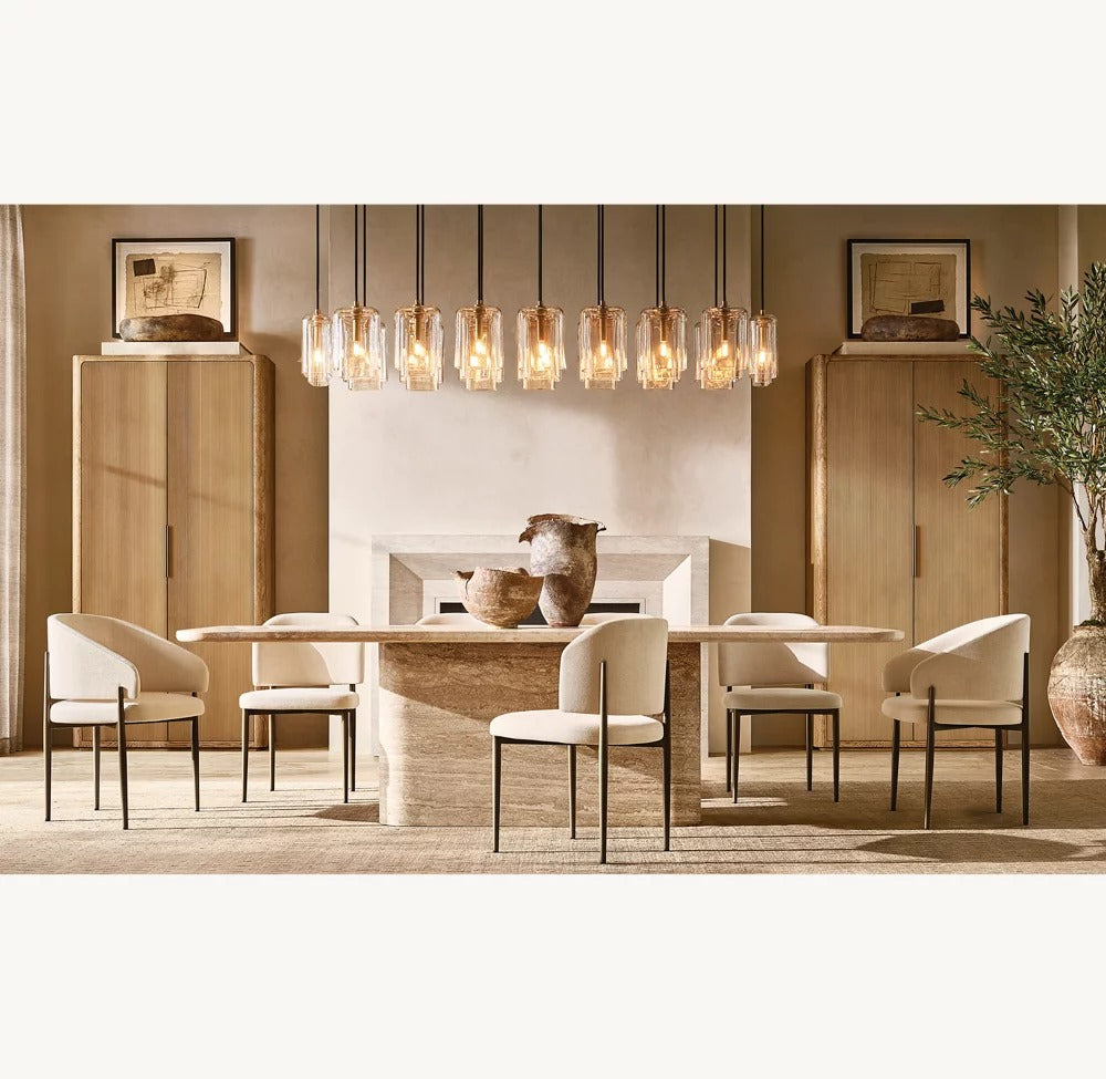 Lacelle Glass Linear Chandelier 54"