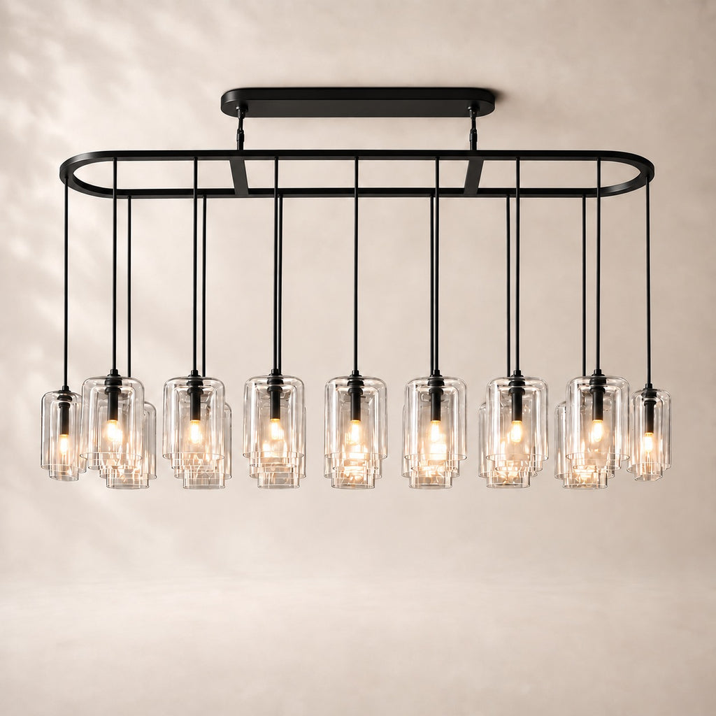 Lacelle Glass Linear Chandelier 72"