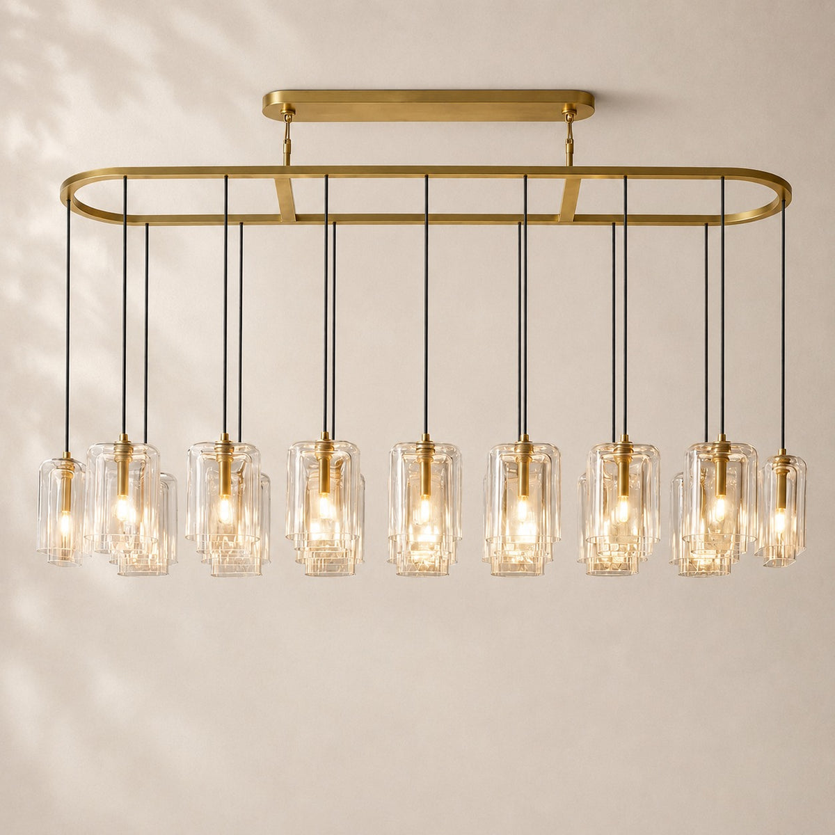 Lacelle Glass Linear Chandelier 72"