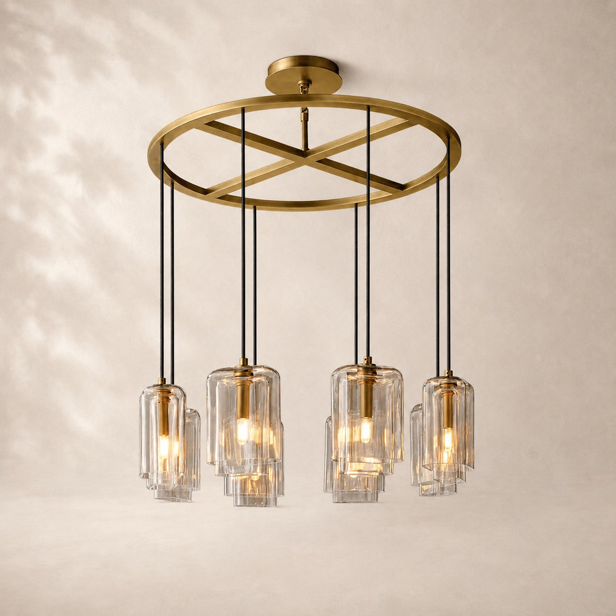 Lacelle Glass Round Chandelier 36"