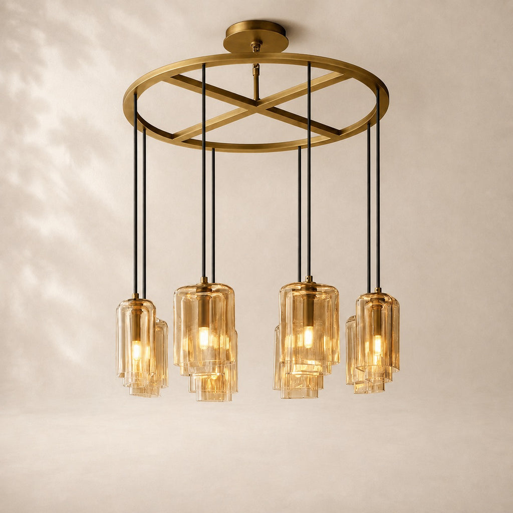 Lacelle Glass Round Chandelier 36"